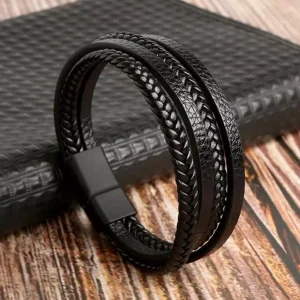 Material: Leather Style: TRENDY Clasp Type: MAGNET Gender: Men Metals Type: Stainless Steel Bracelets Type: Charm Bracelets Brand Name: Jia*yiqi Origin: Mainland China CN: Zhejiang Item Type: Bracelets Fine or Fashion: Fashion