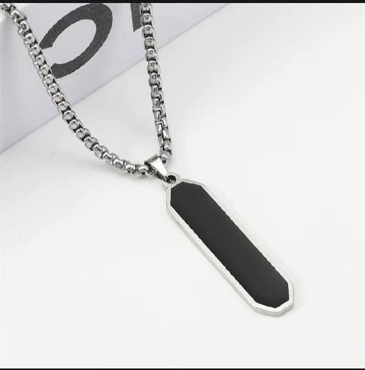 Trendy Stylish silver with black Neck Chain For Men